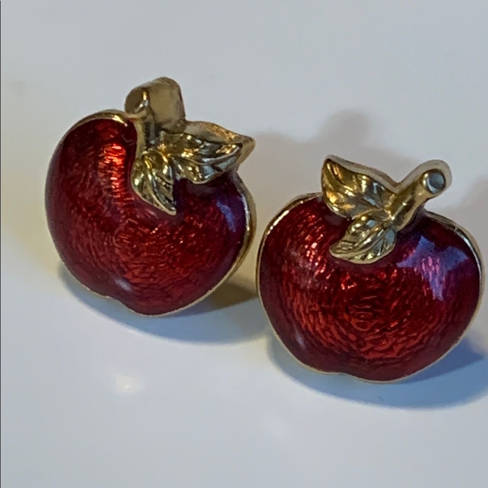 Avon Red Apple Earrings